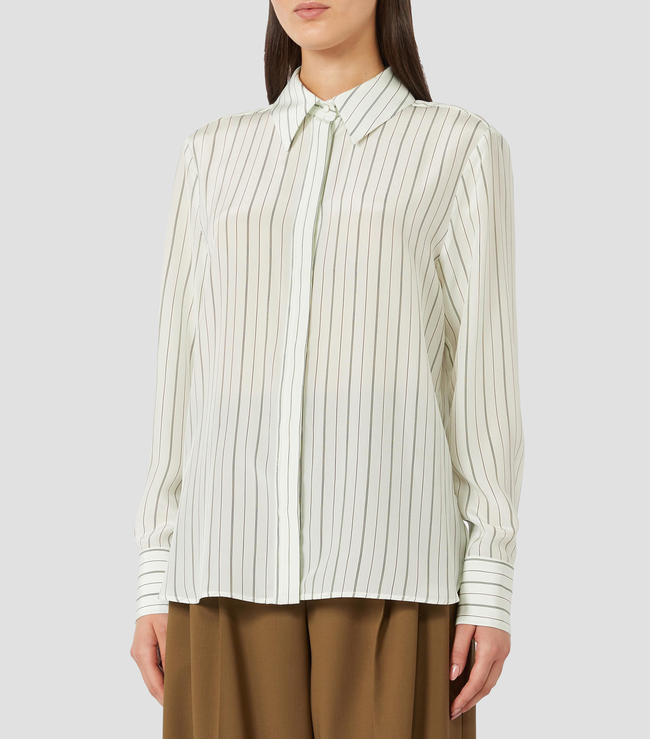 Camisa con rayas manga larga Mujer